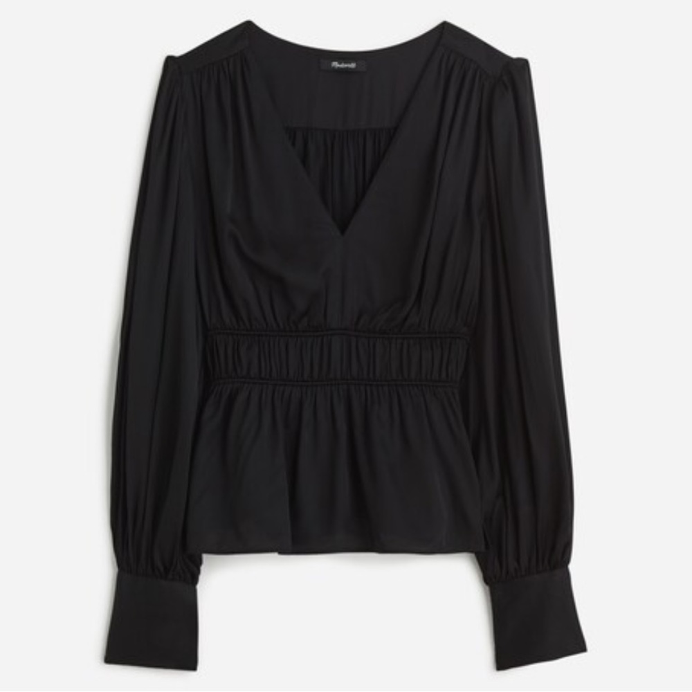 Madewell satin peplum top (4)